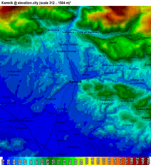 Zoom OUT 2x Kamnik, Slovenia elevation map