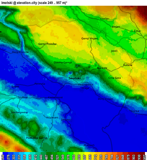Zoom OUT 2x Imotski, Croatia elevation map