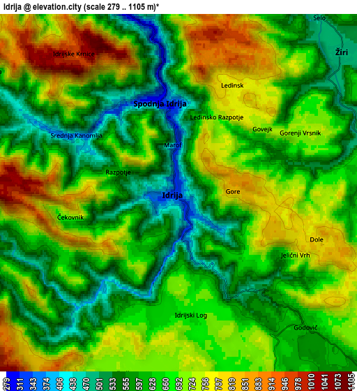 Zoom OUT 2x Idrija, Slovenia elevation map