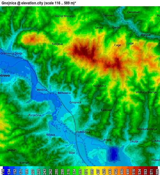 Zoom OUT 2x Gnojnica, Bosnia and Herzegovina elevation map