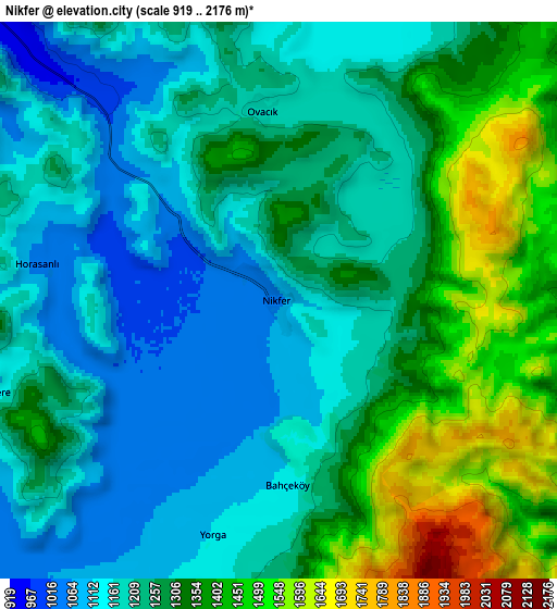 Zoom OUT 2x Nikfer, Turkey elevation map