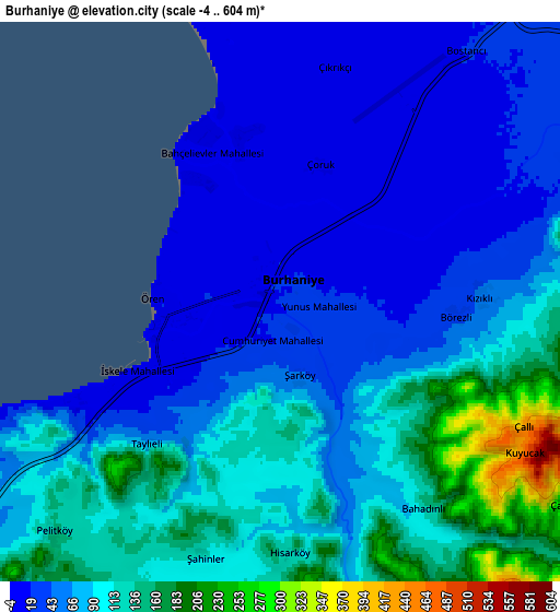 Zoom OUT 2x Burhaniye, Turkey elevation map