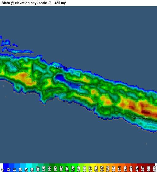 Zoom OUT 2x Blato, Croatia elevation map