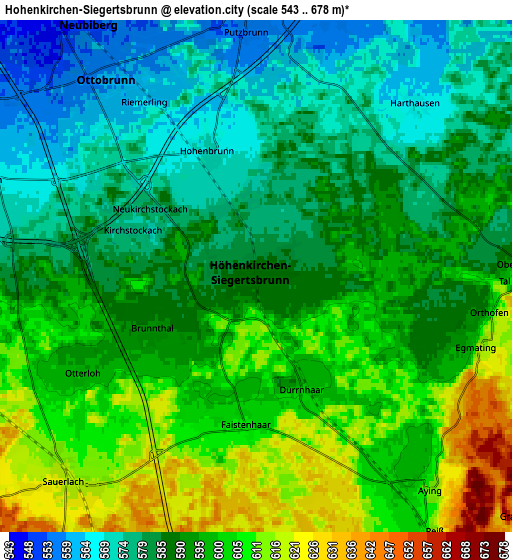 Zoom OUT 2x Höhenkirchen-Siegertsbrunn, Germany elevation map