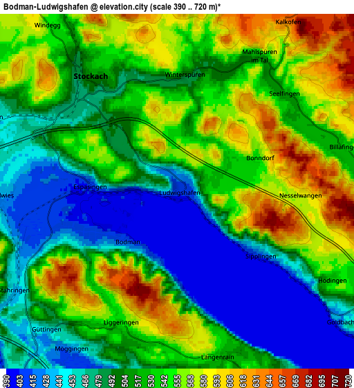 Zoom OUT 2x Bodman-Ludwigshafen, Germany elevation map