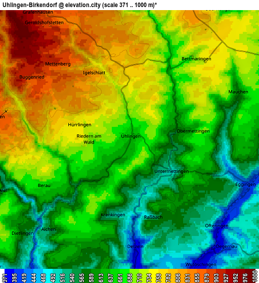 Zoom OUT 2x Ühlingen-Birkendorf, Germany elevation map