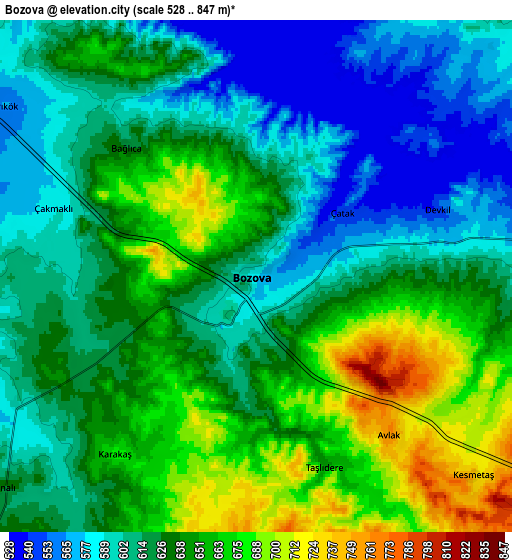 Zoom OUT 2x Bozova, Turkey elevation map