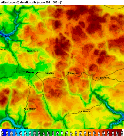 Zoom OUT 2x Altes Lager, Germany elevation map