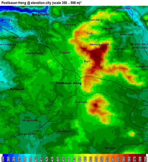 Zoom OUT 2x Postbauer-Heng, Germany elevation map