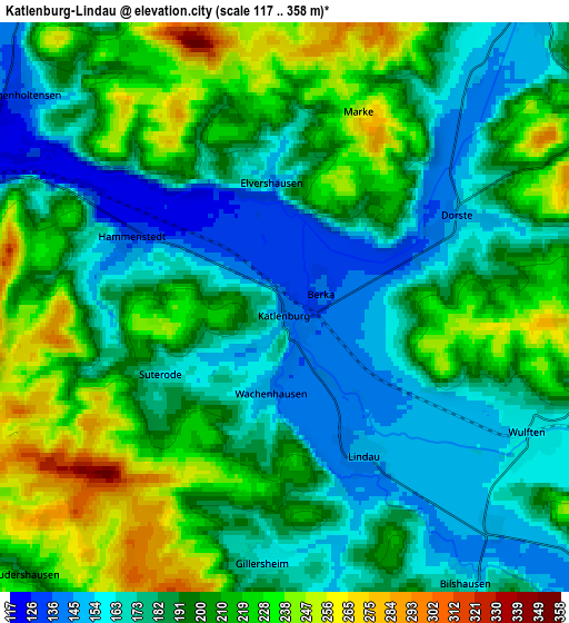 Zoom OUT 2x Katlenburg-Lindau, Germany elevation map