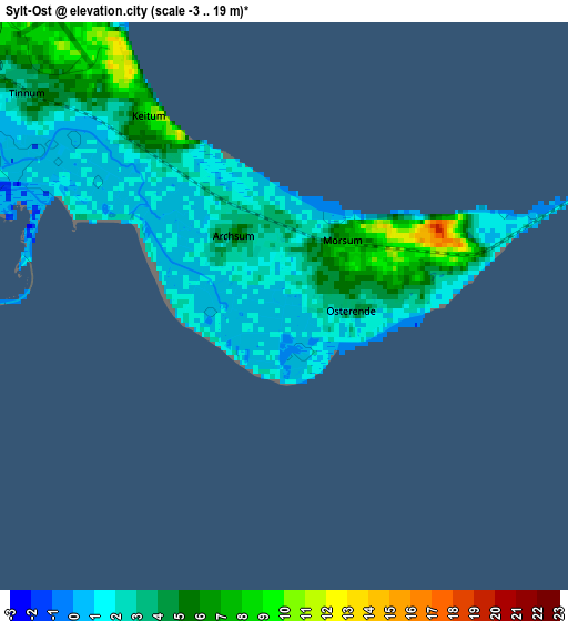 Zoom OUT 2x Sylt-Ost, Germany elevation map