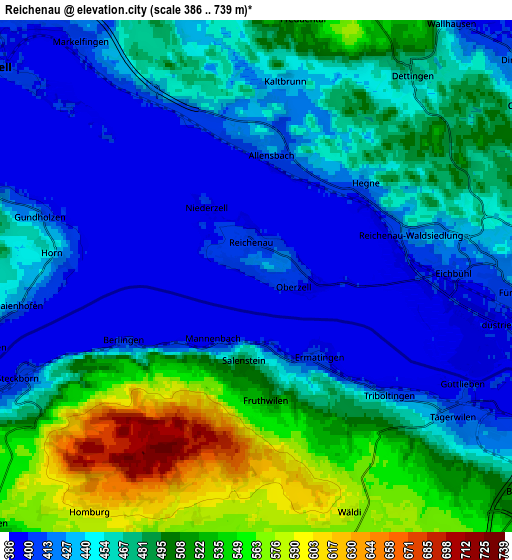 Zoom OUT 2x Reichenau, Germany elevation map