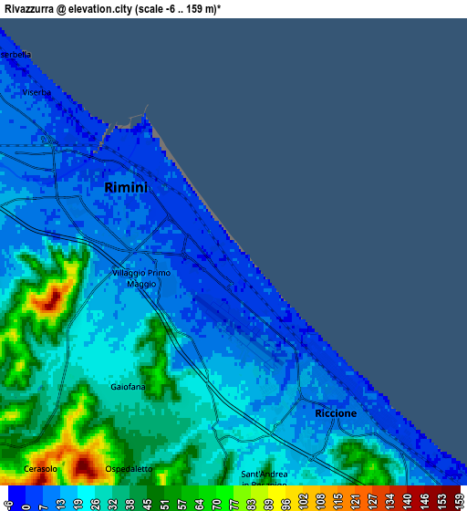 Zoom OUT 2x Rivazzurra, Italy elevation map