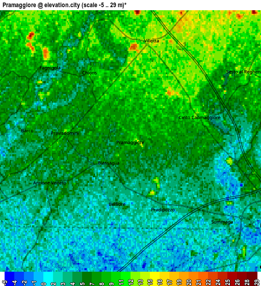 Zoom OUT 2x Pramaggiore, Italy elevation map