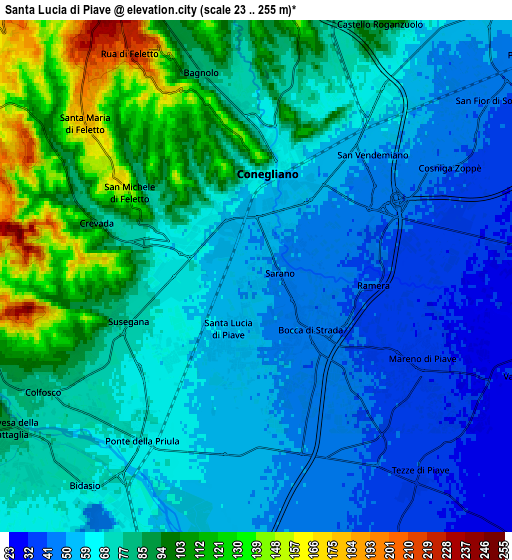 Zoom OUT 2x Santa Lucia di Piave, Italy elevation map
