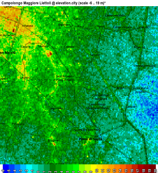 Zoom OUT 2x Campolongo Maggiore Liettoli, Italy elevation map