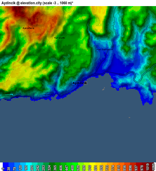 Zoom OUT 2x Aydıncık, Turkey elevation map