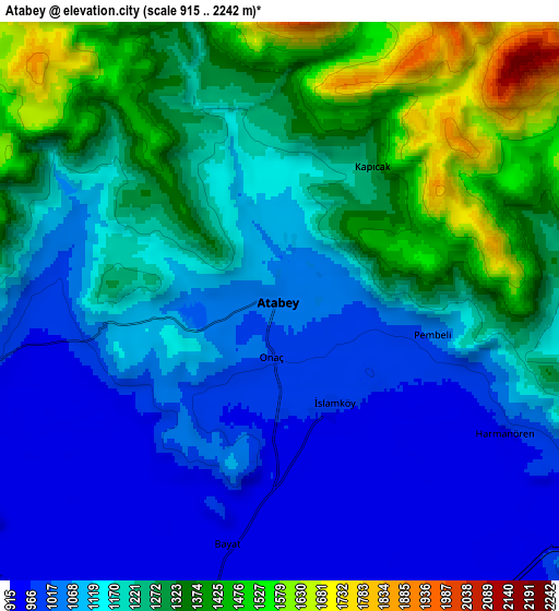 Zoom OUT 2x Atabey, Turkey elevation map