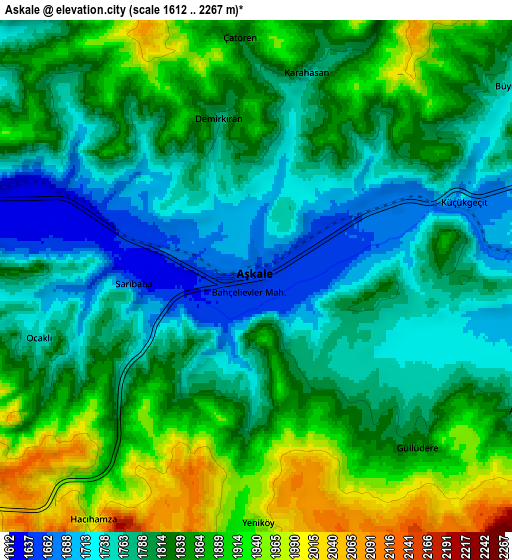 Zoom OUT 2x Aşkale, Turkey elevation map