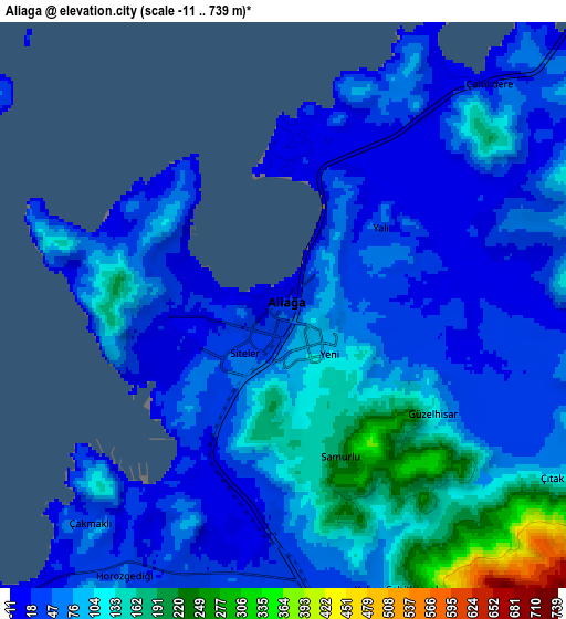 Zoom OUT 2x Aliağa, Turkey elevation map