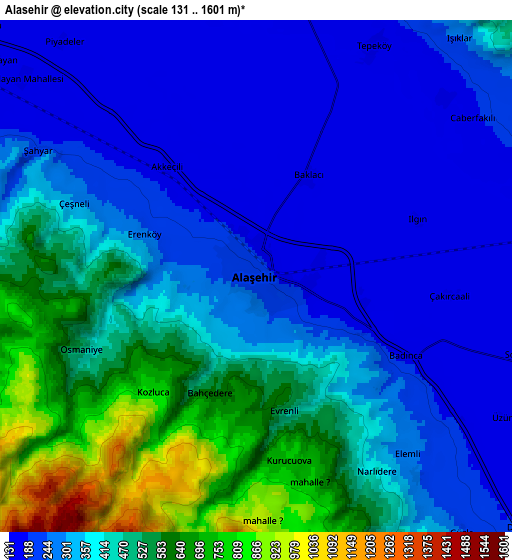 Zoom OUT 2x Alaşehir, Turkey elevation map