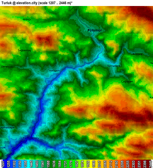 Zoom OUT 2x Turluk, Turkey elevation map