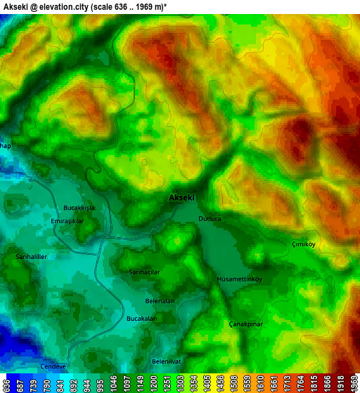 Zoom OUT 2x Akseki, Turkey elevation map