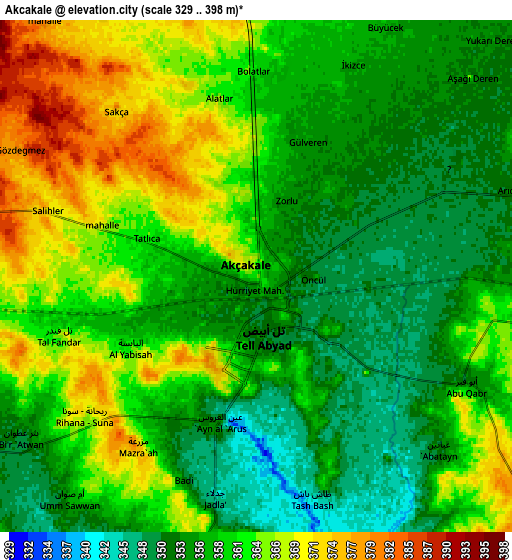 Zoom OUT 2x Akçakale, Turkey elevation map