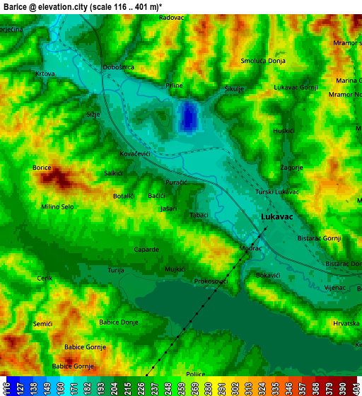 Zoom OUT 2x Barice, Bosnia and Herzegovina elevation map