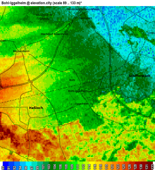 Zoom OUT 2x Böhl-Iggelheim, Germany elevation map