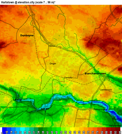Zoom OUT 2x Hartstown, Ireland elevation map