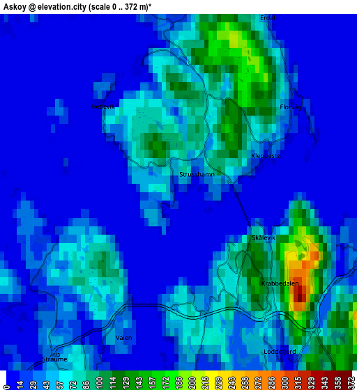 Zoom OUT 2x Askøy, Norway elevation map