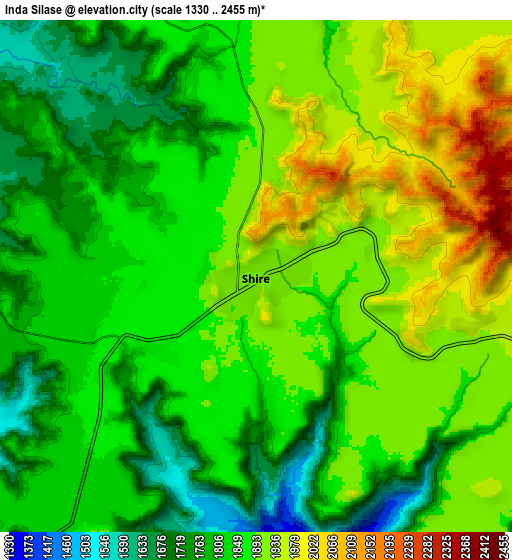 Zoom OUT 2x Inda Silasē, Ethiopia elevation map