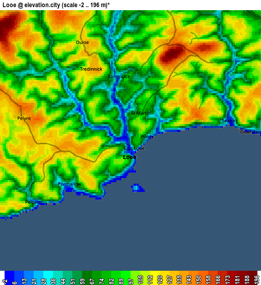Zoom OUT 2x Looe, United Kingdom elevation map