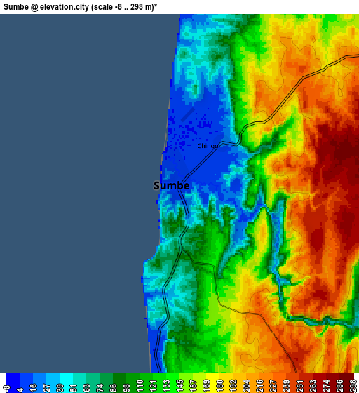 Zoom OUT 2x Sumbe, Angola elevation map