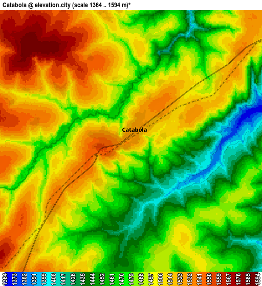 Zoom OUT 2x Catabola, Angola elevation map