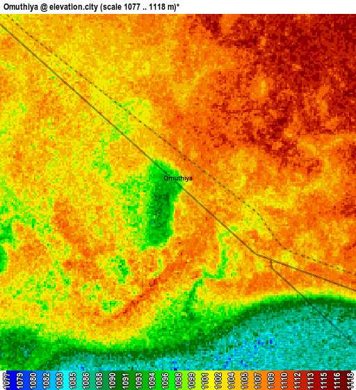 Zoom OUT 2x Omuthiya, Namibia elevation map