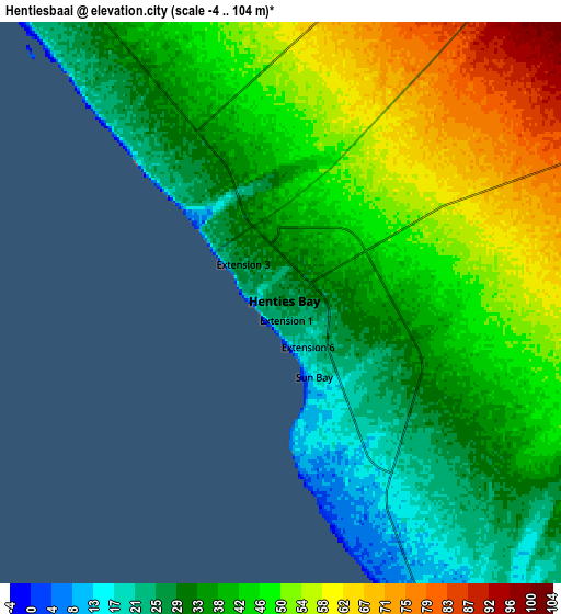 Zoom OUT 2x Hentiesbaai, Namibia elevation map