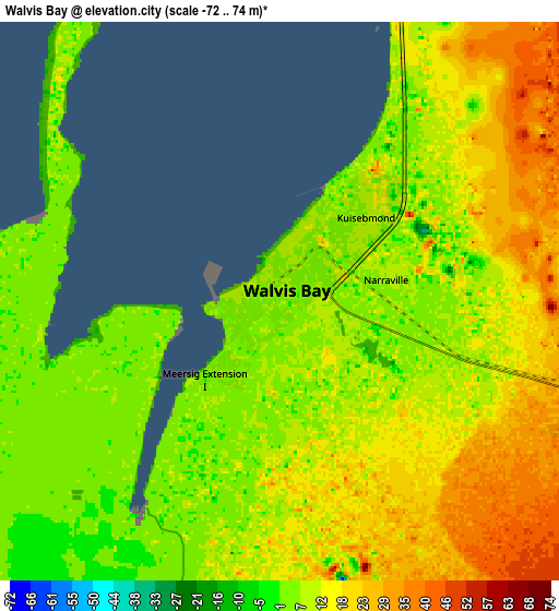 Zoom OUT 2x Walvis Bay, Namibia elevation map