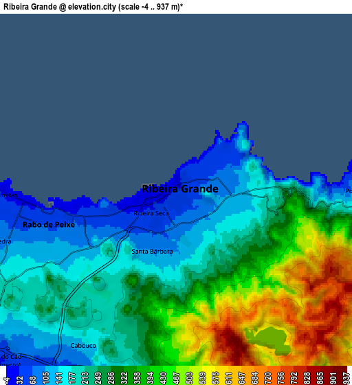 Zoom OUT 2x Ribeira Grande, Portugal elevation map