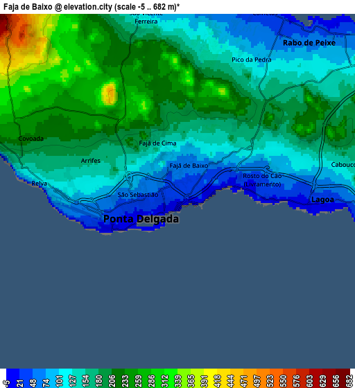 Zoom OUT 2x Fajã de Baixo, Portugal elevation map