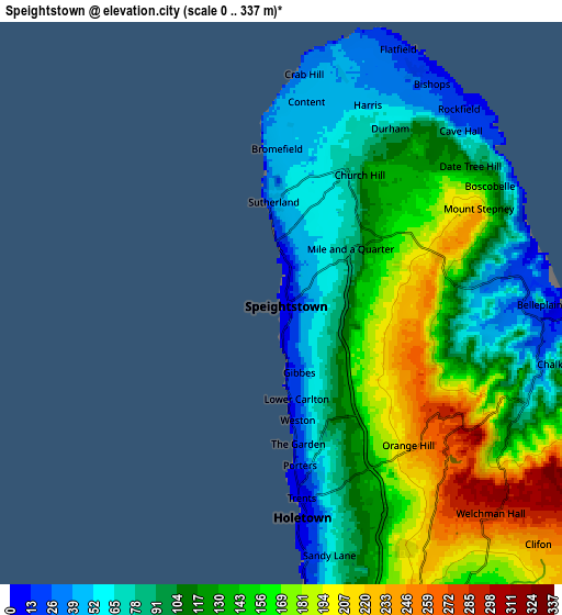 Zoom OUT 2x Speightstown, Barbados elevation map
