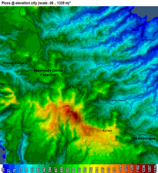 Zoom OUT 2x Picos, Cape Verde elevation map