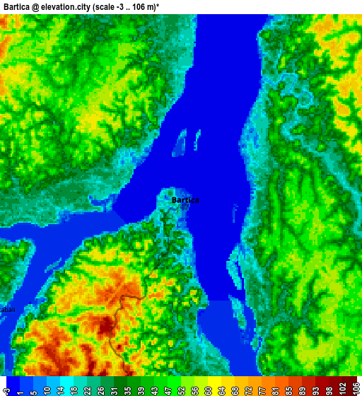 Zoom OUT 2x Bartica, Guyana elevation map
