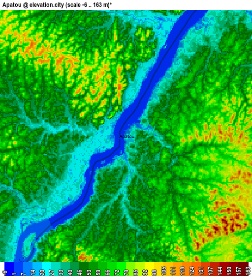 Zoom OUT 2x Apatou, French Guiana elevation map