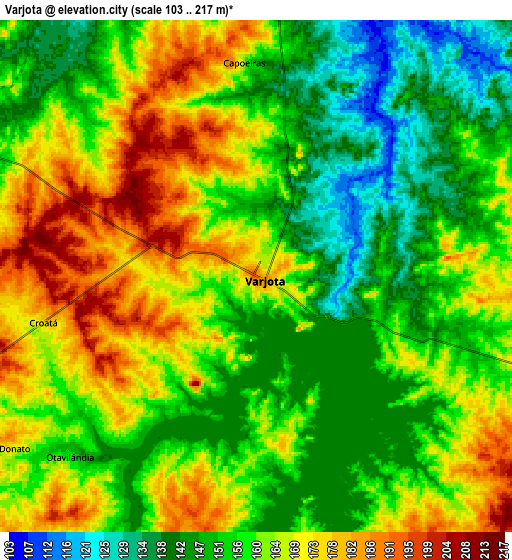 Zoom OUT 2x Varjota, Brazil elevation map