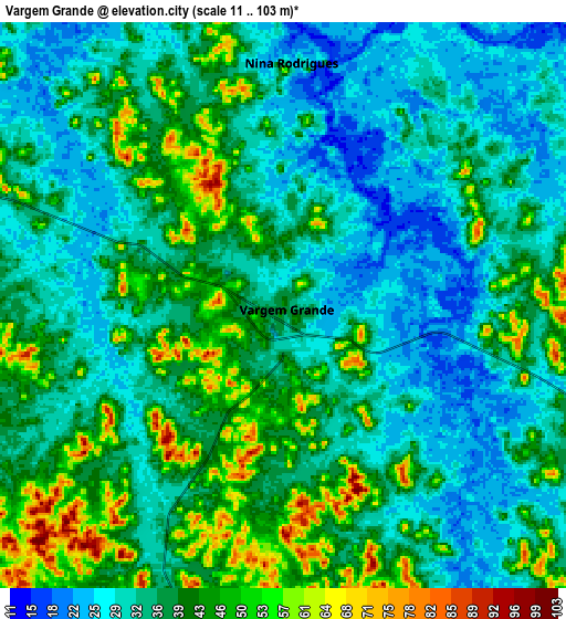 Zoom OUT 2x Vargem Grande, Brazil elevation map