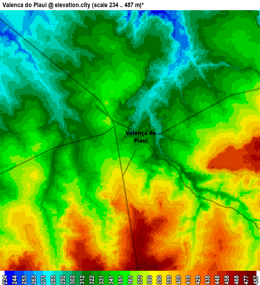 Zoom OUT 2x Valença do Piauí, Brazil elevation map