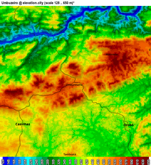 Zoom OUT 2x Umbuzeiro, Brazil elevation map