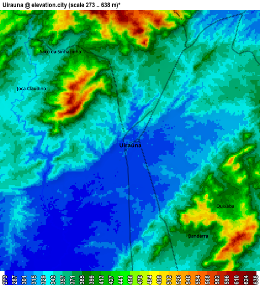 Zoom OUT 2x Uiraúna, Brazil elevation map
